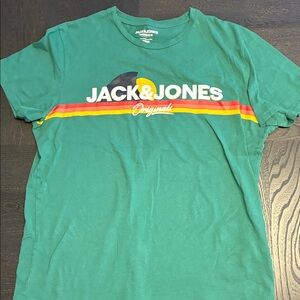 Jack & Jones Teal T-Shirt with Colorful Logo